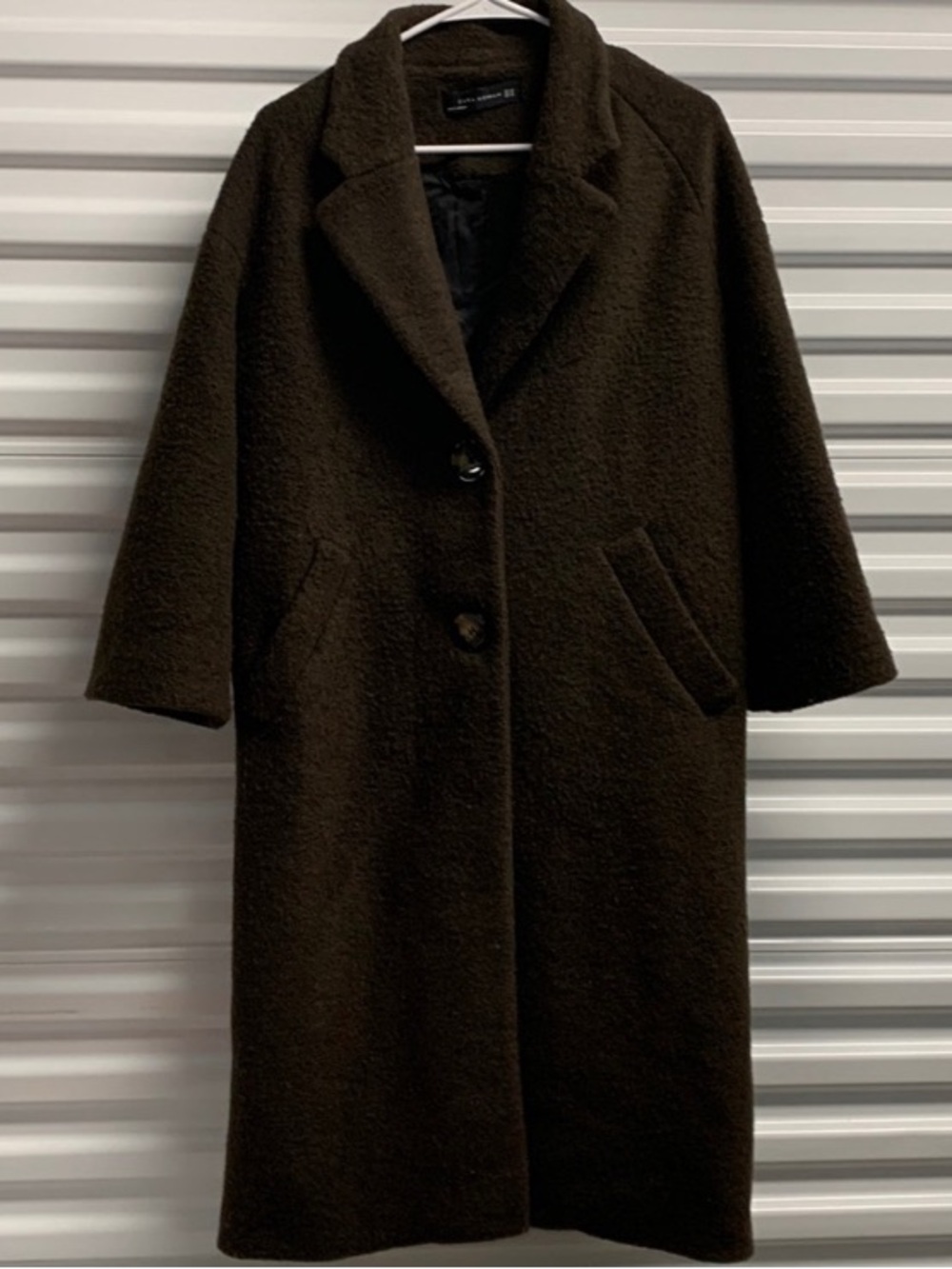 Zara Wool Blend Dark Brown Coat